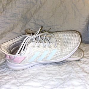 White and Pink Adidas Tennis Shoes Size 7.5 W